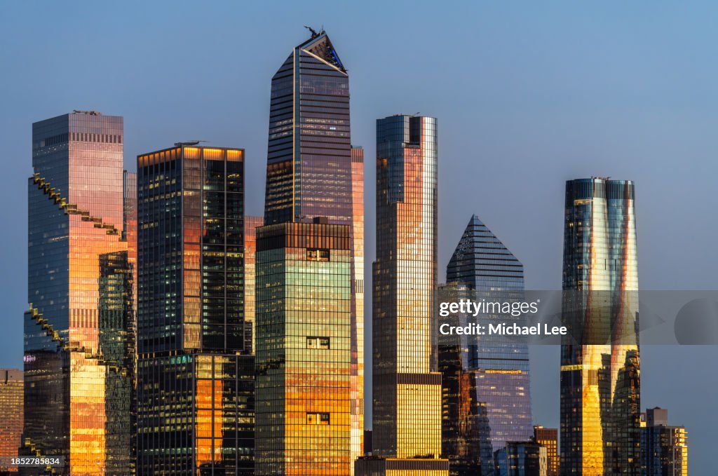 Sunset Colors Reflected on Hudson Yards Towers