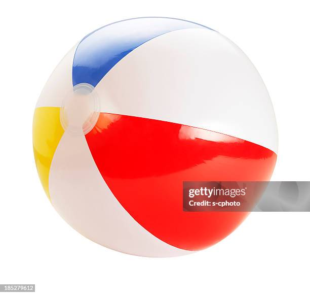 beach ball clipping path (klicken sie hier, um weitere informationen - schwimmen schwimmbad stock-fotos und bilder