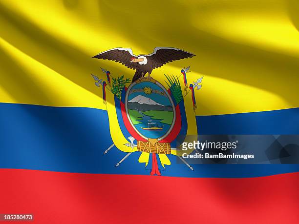 close up flag - ecuador - ecuador stock pictures, royalty-free photos & images