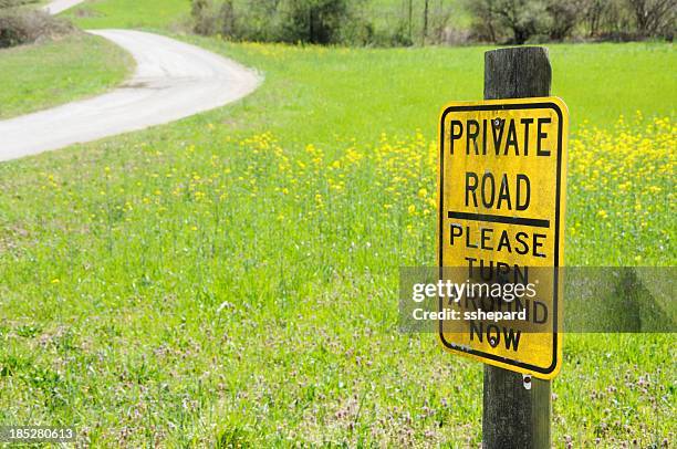 private road please turn around now sign - private property stock pictures, royalty-free photos & images