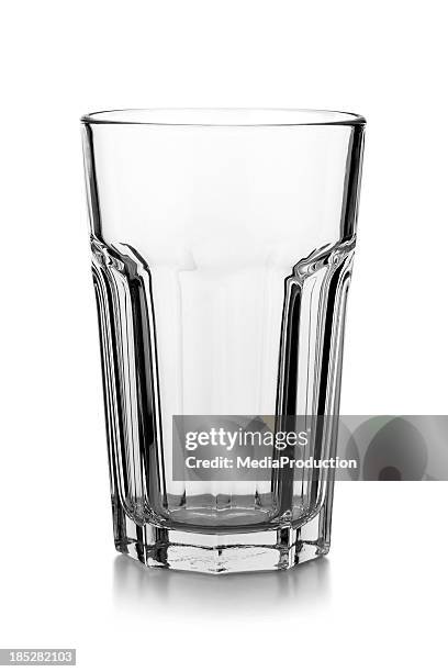 empty glass isolated on a white background with reflection - empty glass stock pictures, royalty-free photos & images
