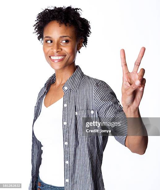 peace symbol - zwei finger stock-fotos und bilder