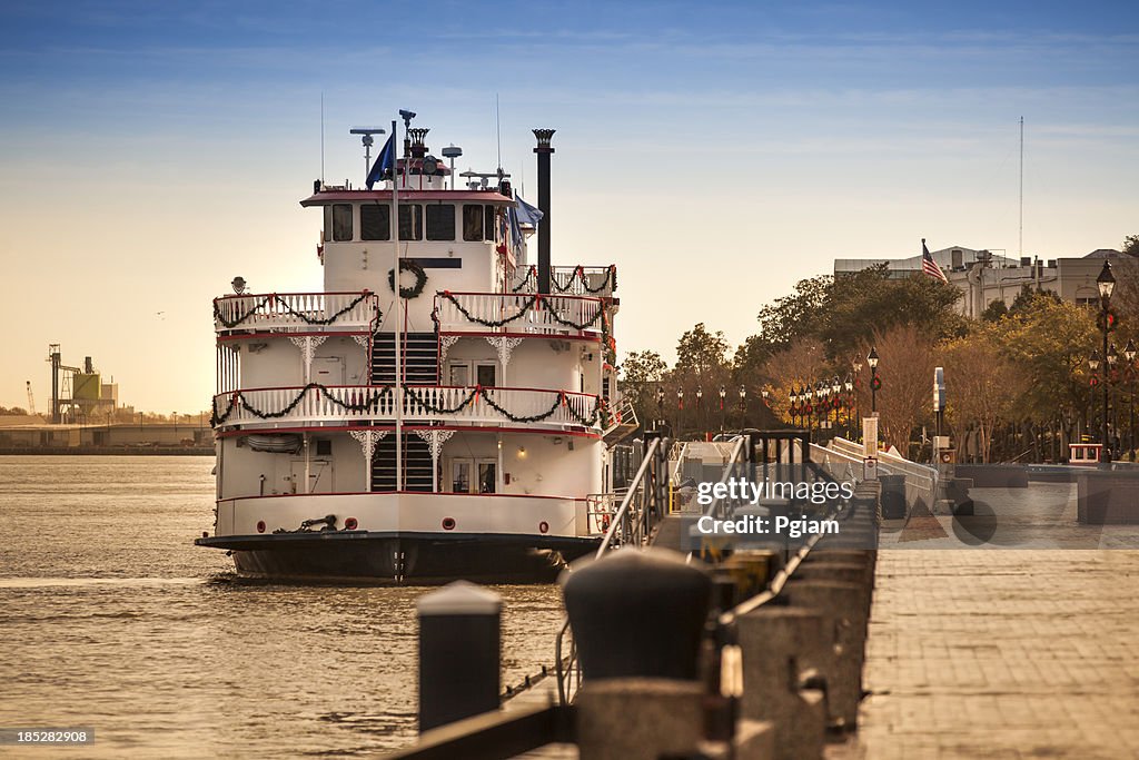 Riverboat floats on the Savannah River