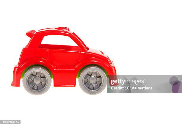 red toy car - toy car white background stock pictures, royalty-free photos & images