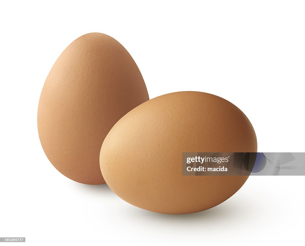 Two brown eggs