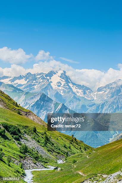 mountain valley - french alps summer stock pictures, royalty-free photos & images