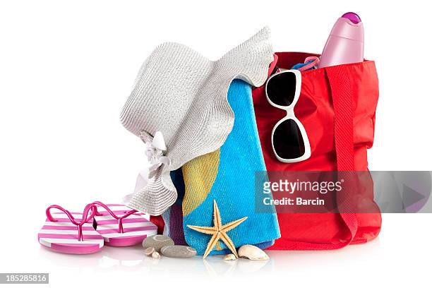 holiday concept - red flip flops isolated stock pictures, royalty-free photos & images