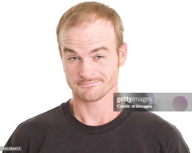 smug man raises eyebrows - sneering stock pictures, royalty-free photos & images