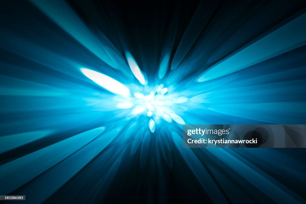 Abstract background, soft blurred blue rays of light, speed effect