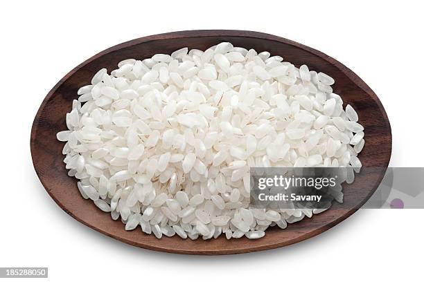 white rice - rice production stockfoto's en -beelden