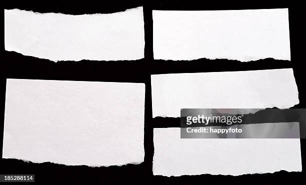 white papers - paper tear stock-fotos und bilder