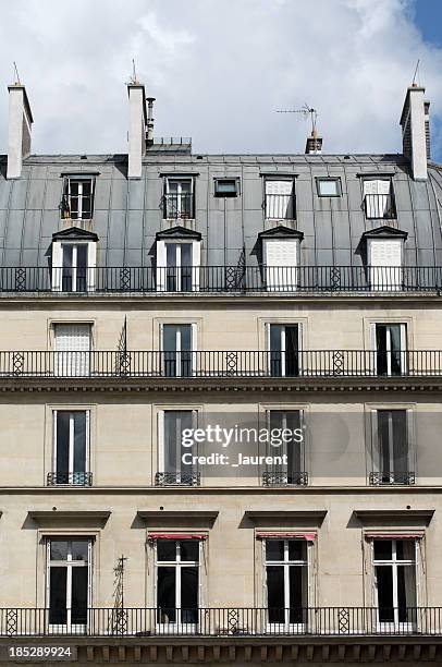 building in paris, france - window awnings bildbanksfoton och bilder