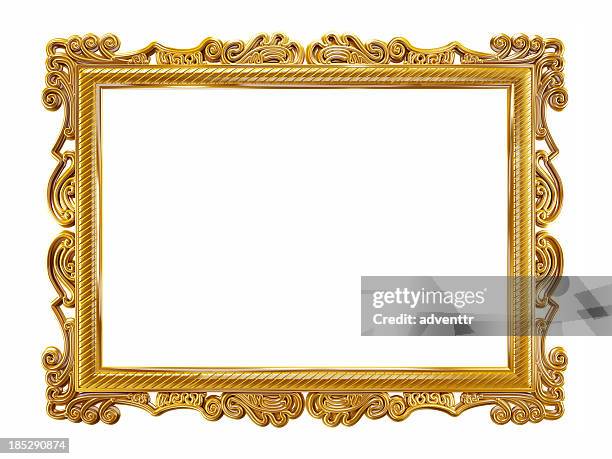 moldura de quadro ouro - mirror object - fotografias e filmes do acervo