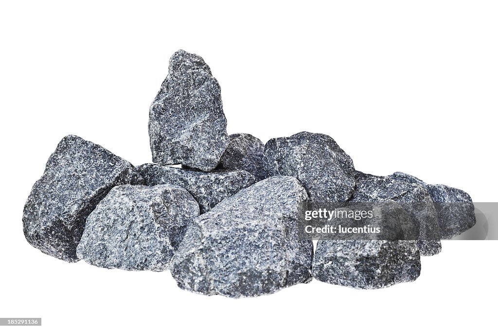 Pila de rocas Aislado en blanco