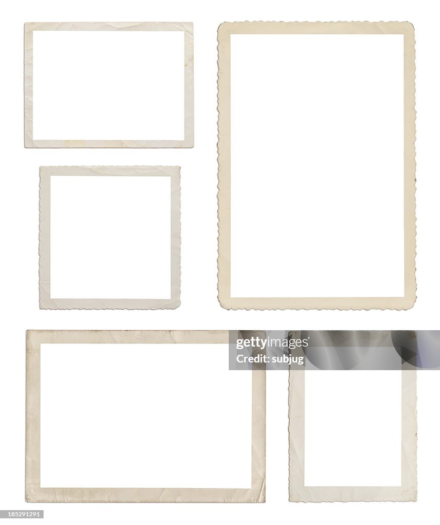 Set of different wood frames in white background