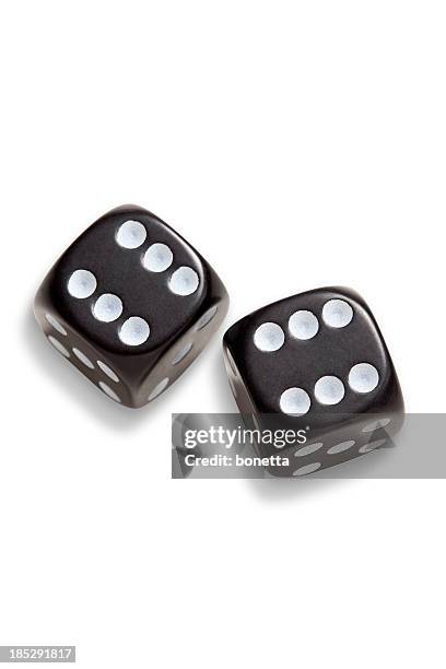 two black dices - ace stock pictures, royalty-free photos & images