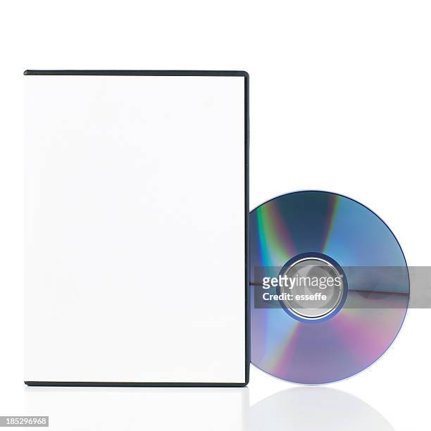 dvd case with disk and clipping path - dvd fodral bildbanksfoton och bilder
