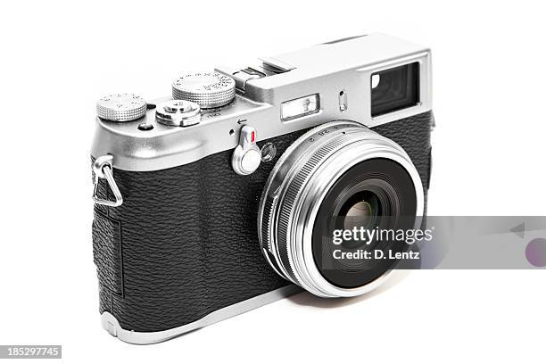 vintage kamera - camera white background stock-fotos und bilder