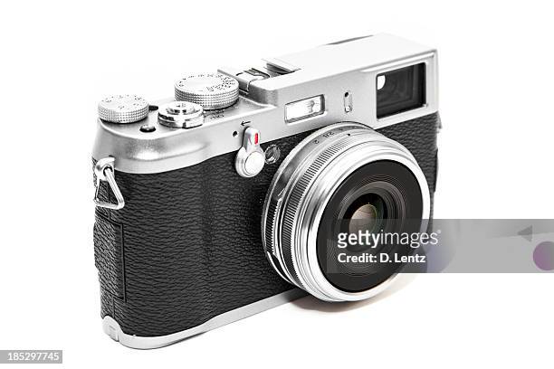 vintage camera - digitale camera stockfoto's en -beelden