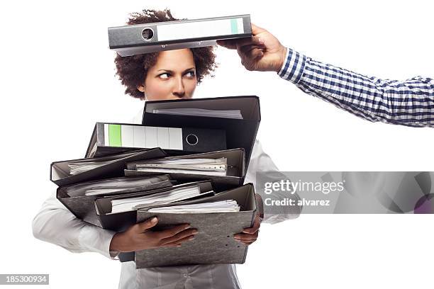 young business woman getting more work - too much stock pictures, royalty-free photos & images