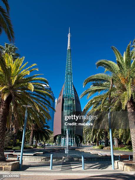 bell tower in perth, west australia - bell tower perth stock pictures, royalty-free photos & images