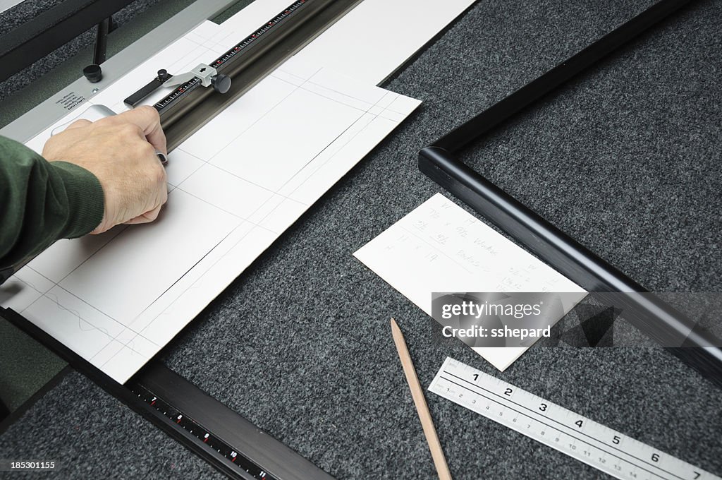 Vorbereitung matting Bord für Bild Rahmung