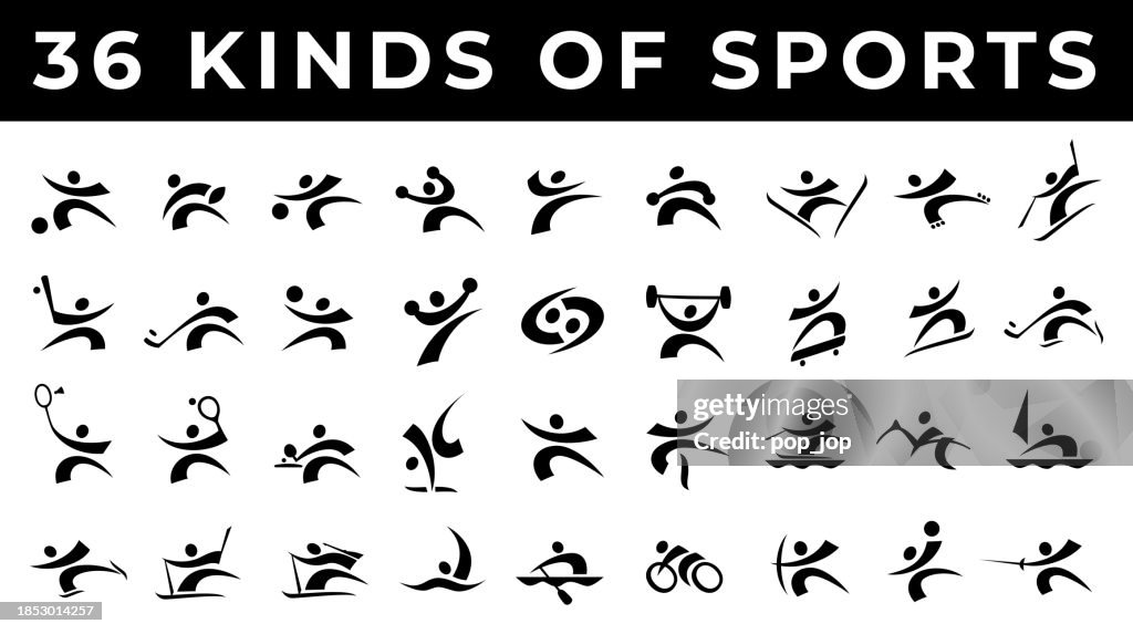 Tipos de deportes - Conjunto de iconos vectoriales