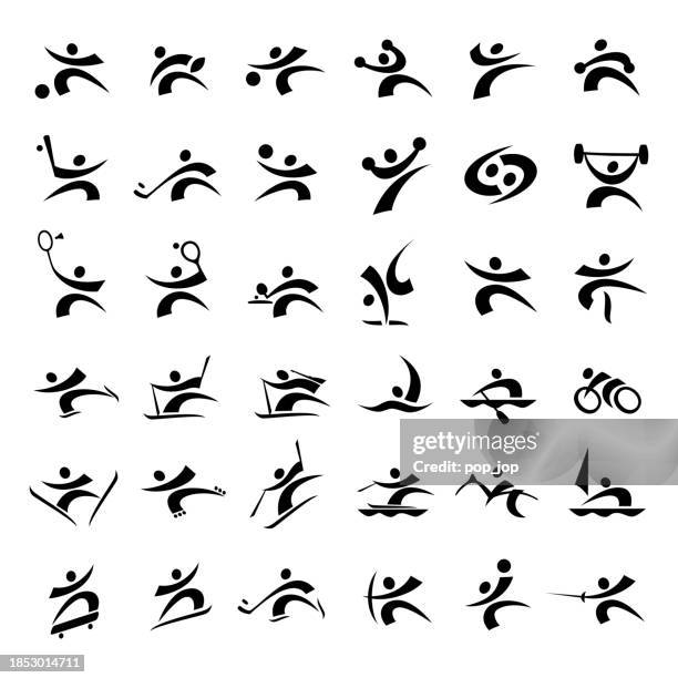 kinds of sports - vector icon set - figure skating vector stock illustrations