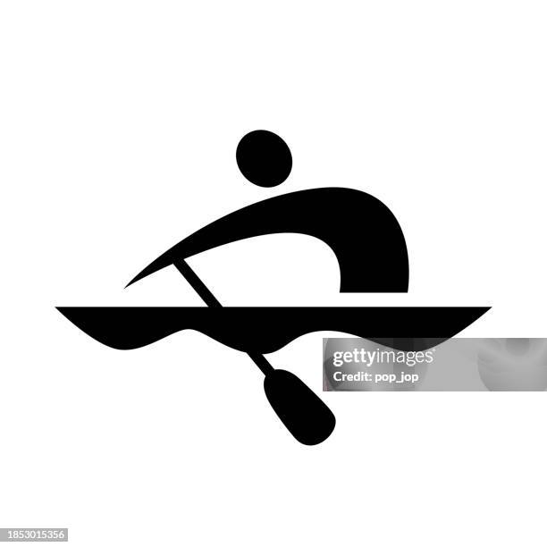 rowing canoeing - vector icon. kinds of sports - kind icon stock illustrations