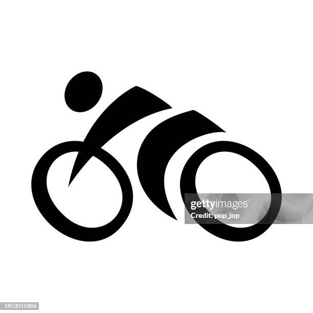 stockillustraties, clipart, cartoons en iconen met cycling cycle racing - vector icon. kinds of sports - fietsevenement