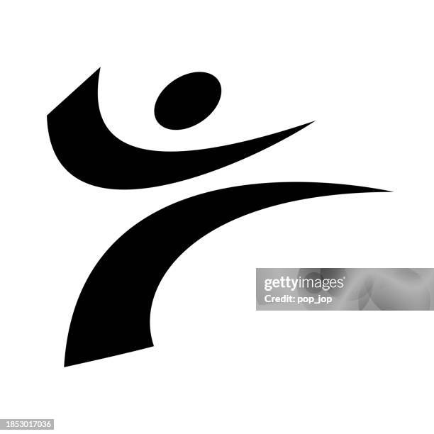 ilustraciones, imágenes clip art, dibujos animados e iconos de stock de karate fighting - icono vectorial. tipos de deportes - muay thai