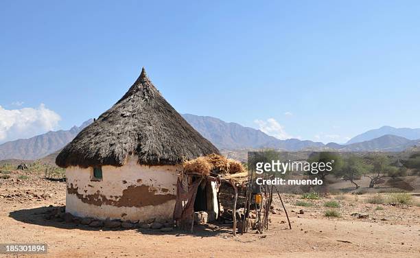 eritrea, traditional african hut - asmara eritrea stock pictures, royalty-free photos & images
