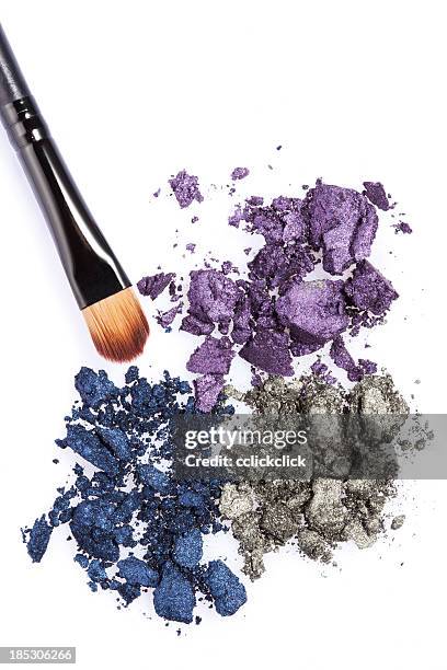 crushed eye shadows - make up brush stock pictures, royalty-free photos & images