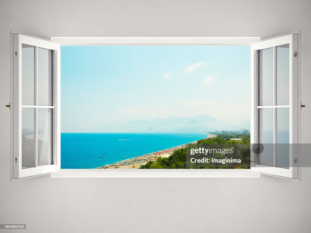 Öffnen Sie Fenster mit Blick auf