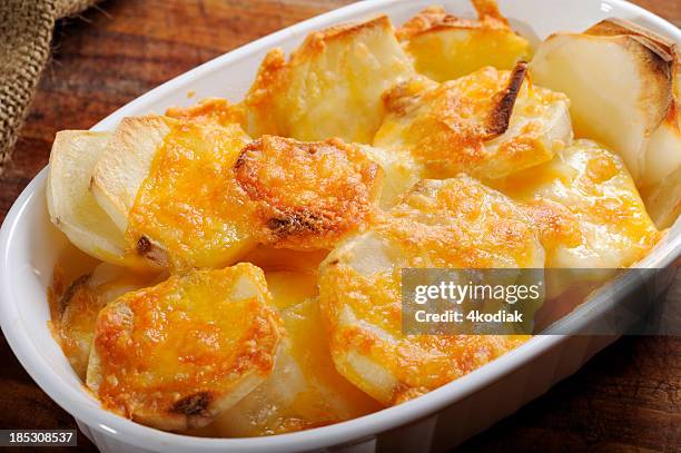 potatoes au gratin - casserole stock pictures, royalty-free photos & images