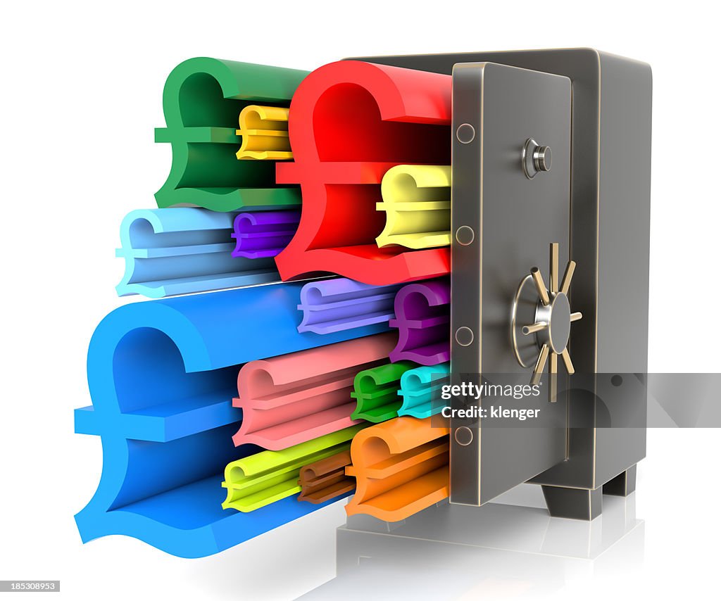 Pound signs flowing out safe