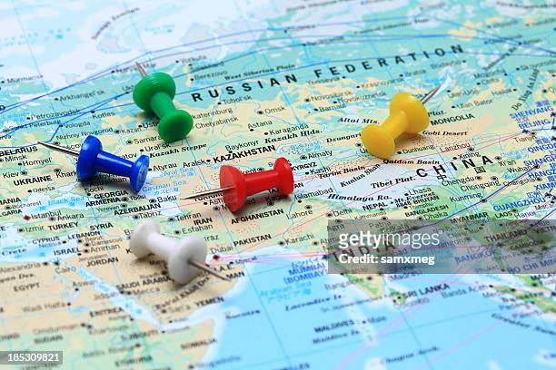 map of world - china east asia stock pictures, royalty-free photos & images