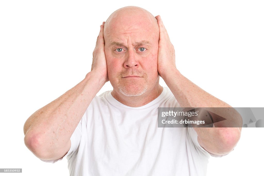 Man Covering Ears