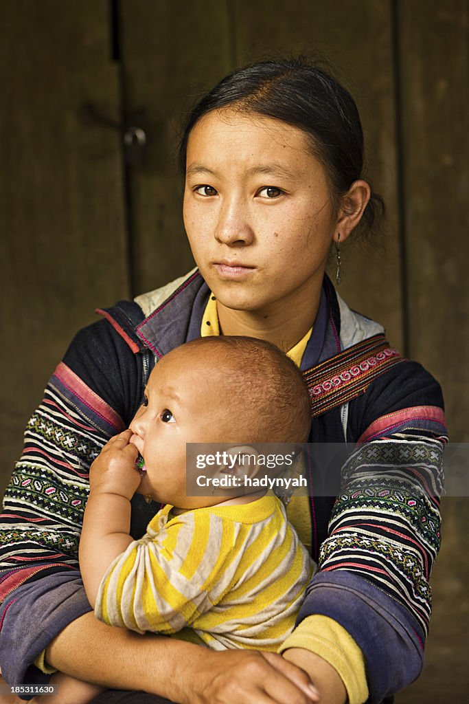 Vietnamese minority people - woman from Black Hmong Hill Tribe