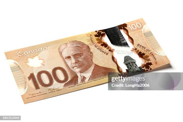one hundred dollar bill - canadian culture stock pictures, royalty-free photos & images