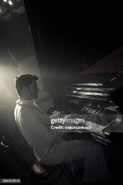 piano player - jazz piano stock pictures, royalty-free photos & images