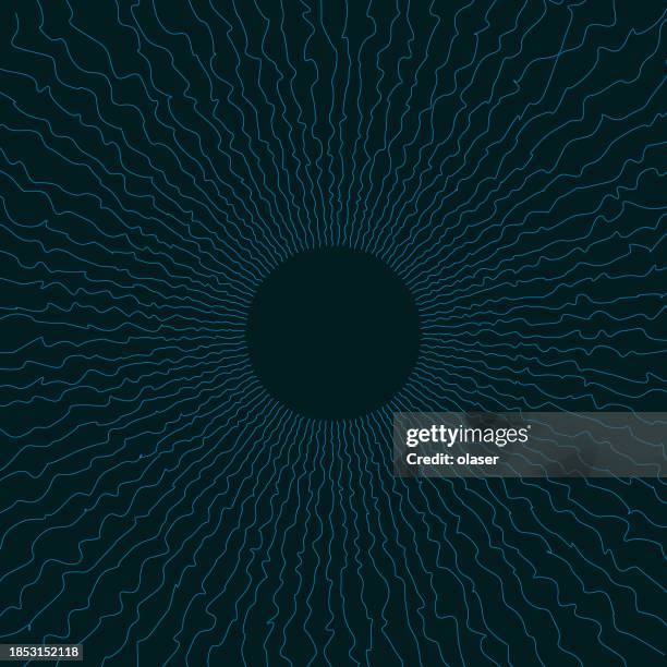 concentric blue lines radiating from a central dark circle. - dark circle eye stock illustrations
