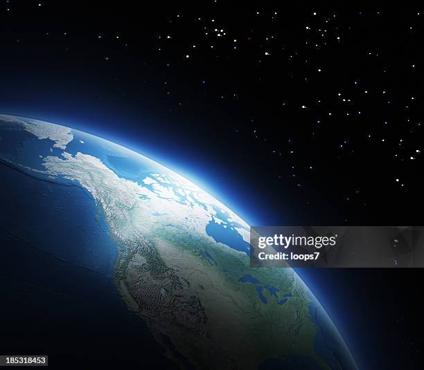 earth in space - north america at night stock pictures, royalty-free photos & images