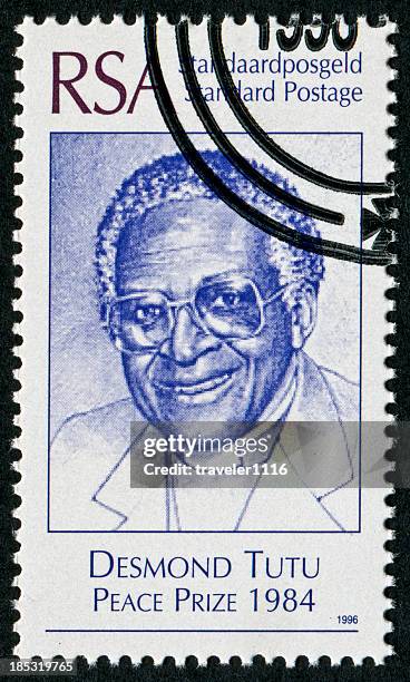 desmond tutu stamp - áfrica meridional - fotografias e filmes do acervo