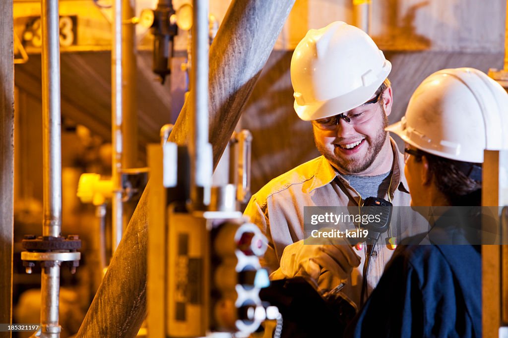 Workers in industrial plant