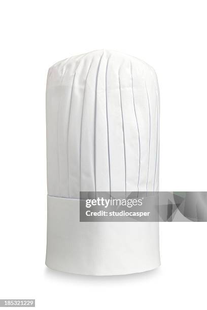 tall white chef's hat isolated on white - chefs hat 個照片及圖片檔