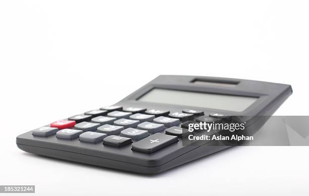 calculator on a white background - calculator stockfoto's en -beelden