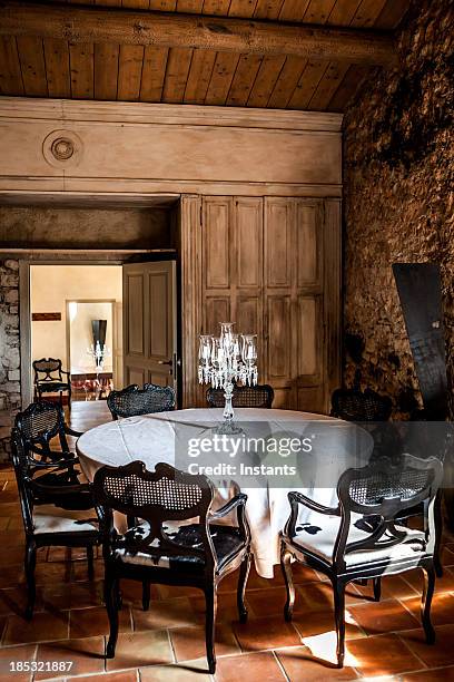 dining room - rustic dining room stock pictures, royalty-free photos & images