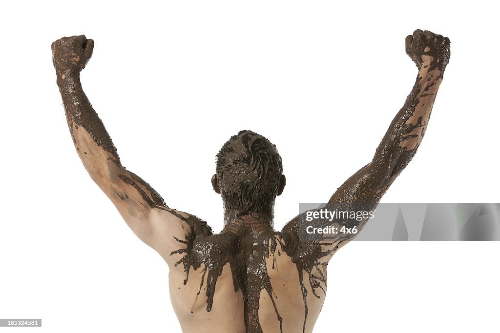 Man with mud spa