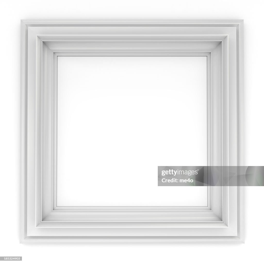 3d white classical frame